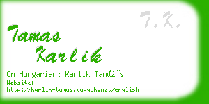 tamas karlik business card